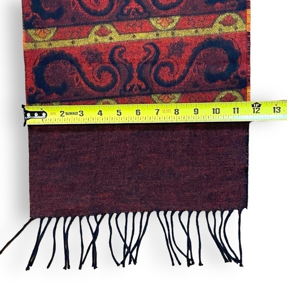 VTG V. Fraas Paisley and Filagree Fringed Cashmink Scarf Made in West Germany - Picture 8 of 9